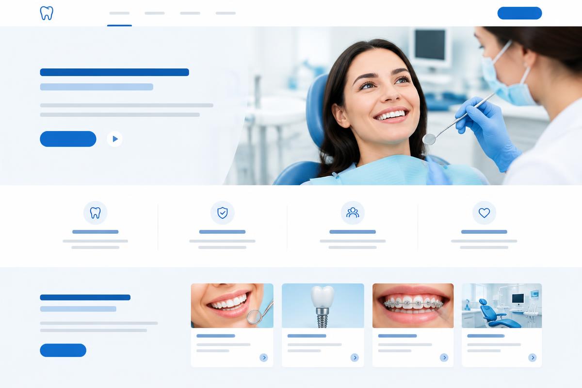 Site profissional em um navegador
